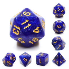 Blue Galaxy Dizzy HD Polyhedral 7 Dice Set